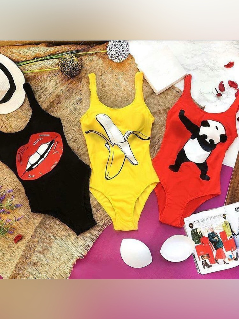 Bright Yellow Banana Graphic One-Piece Swimsuit - Picture 8 of 9